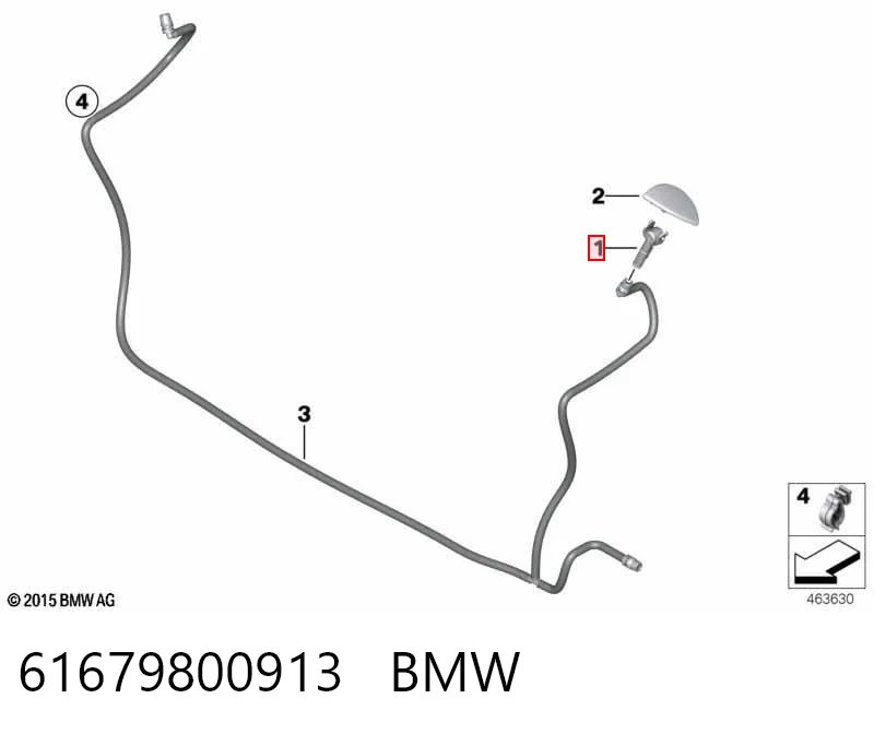 61679800913 BMW Soporte de inyector del lavafaros (cilindro elevador)