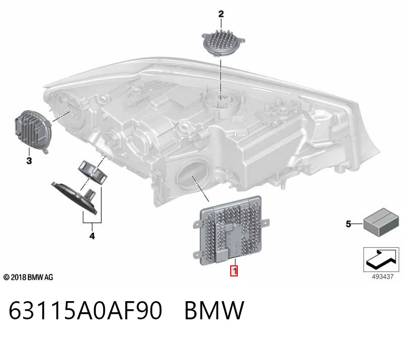 63115A0AF90 BMW Módulo de control de iluminación adaptativa (ECU)