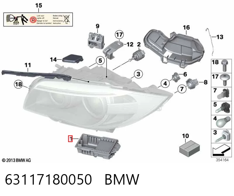 63117180050 BMW Unidad de control de xenón