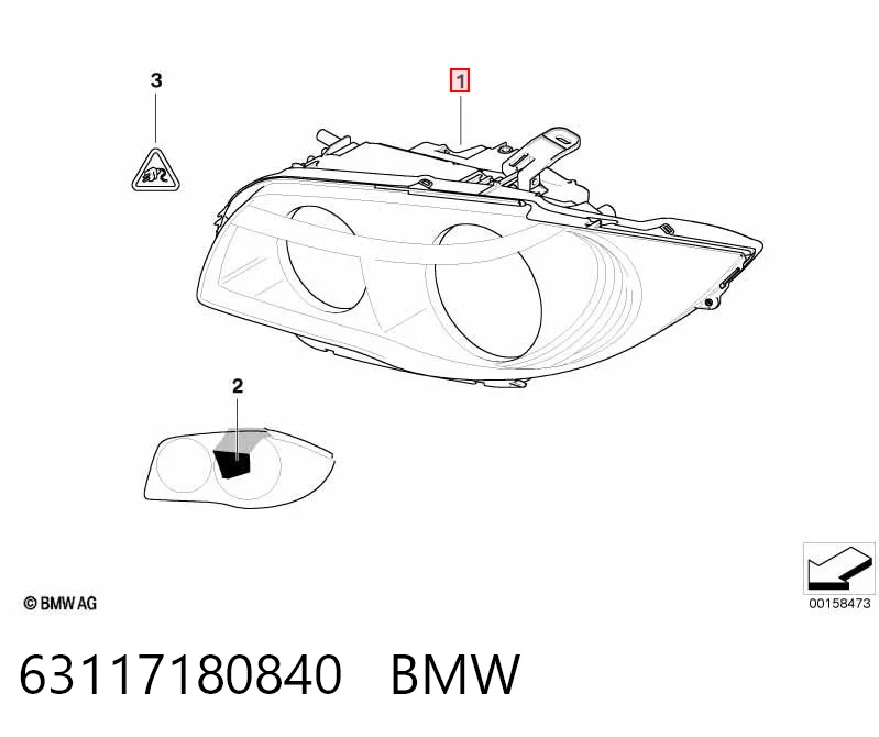 Faro derecho BMW 63117180840