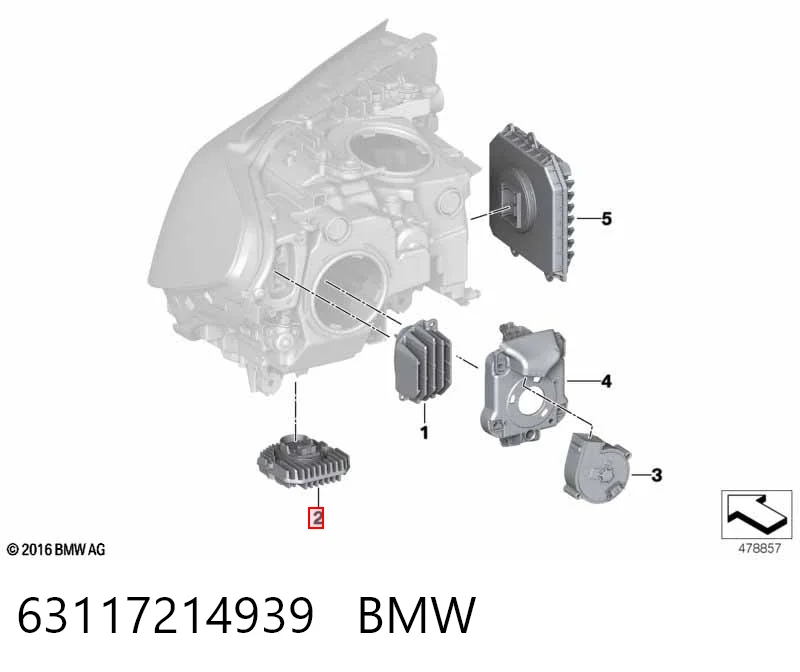 63117214939 BMW Módulo de control de luces de faros (ECU)