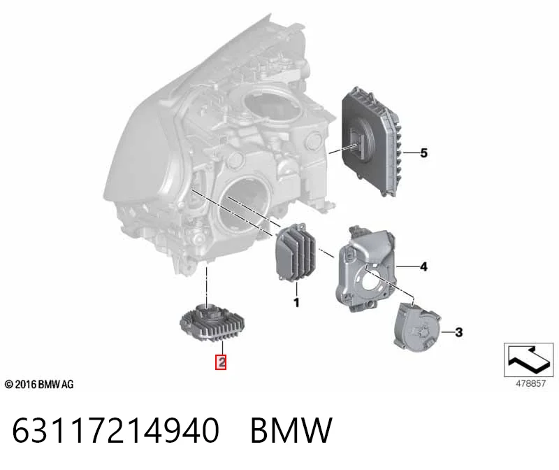 63117214940 BMW Módulo de control de luces de faros (ECU)