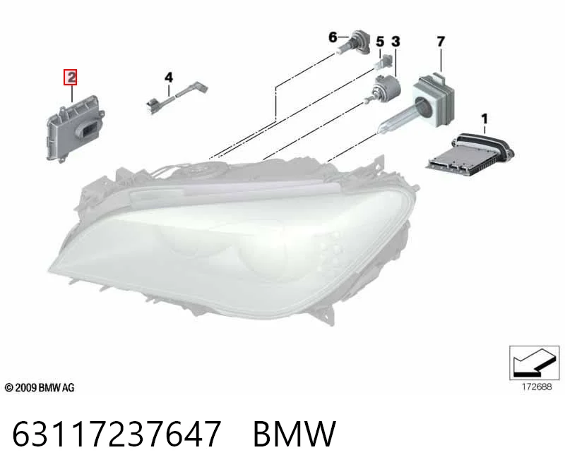 63117237647 BMW Unidad de control de xenón