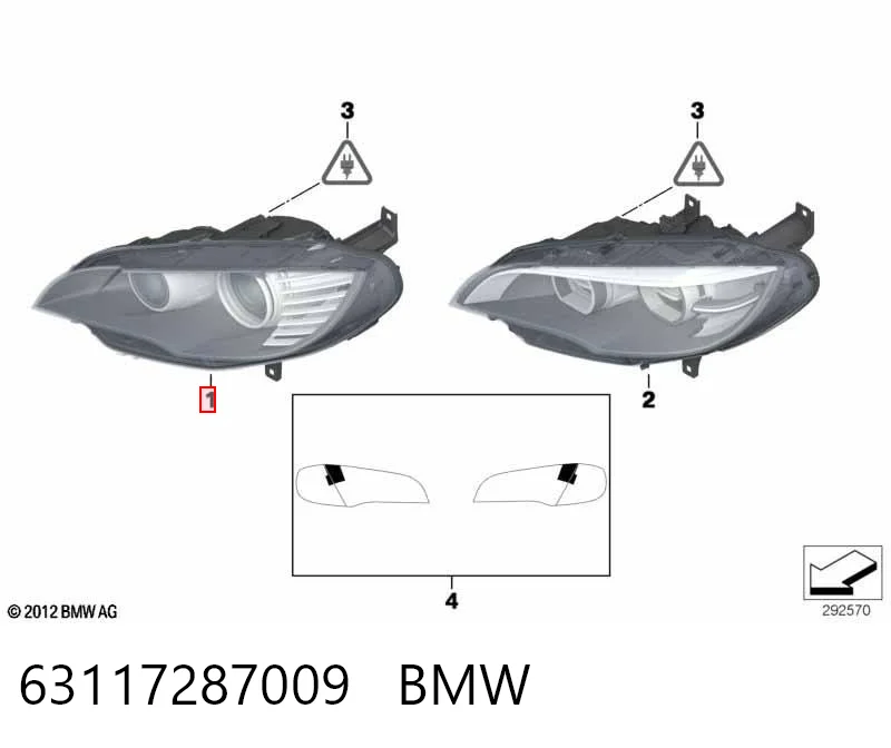 Faro izquierdo BMW 63117287009