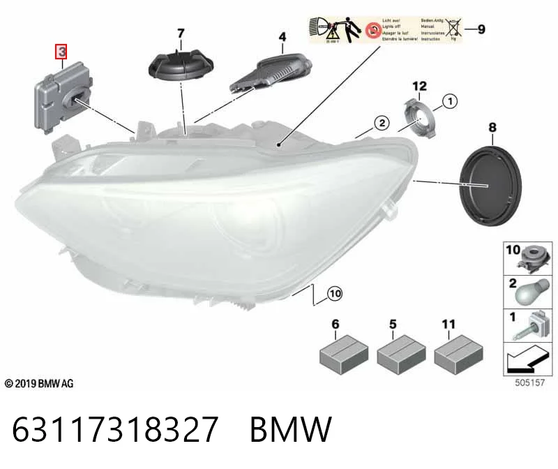 63117318327 BMW Unidad de control de xenón