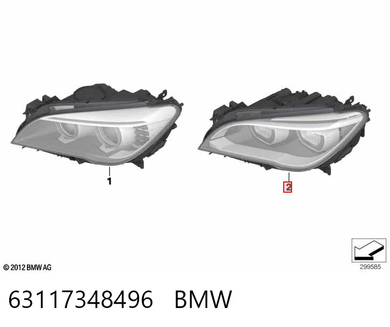 Faro derecho BMW 63117348496