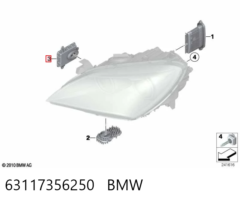 63117356250 BMW Centralita, faros xenon