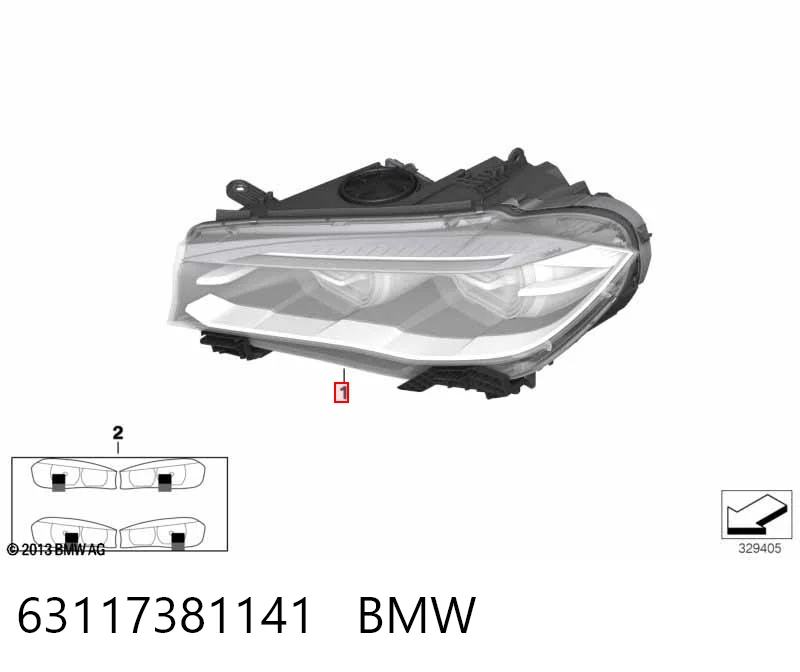 Faro izquierdo BMW 63117381141