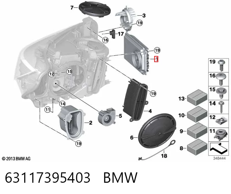 63117395403 BMW Módulo de control de luces de faros (ECU)