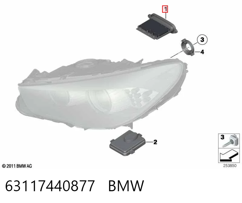63117440877 BMW Módulo de control de luces de faros (ECU)