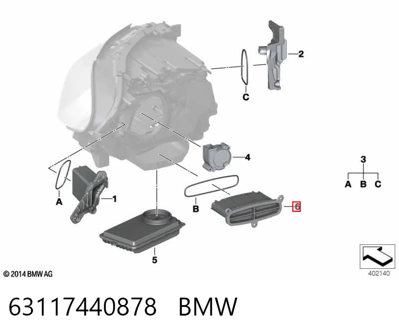 63117440878 BMW Módulo de control de luces de faros (ECU)