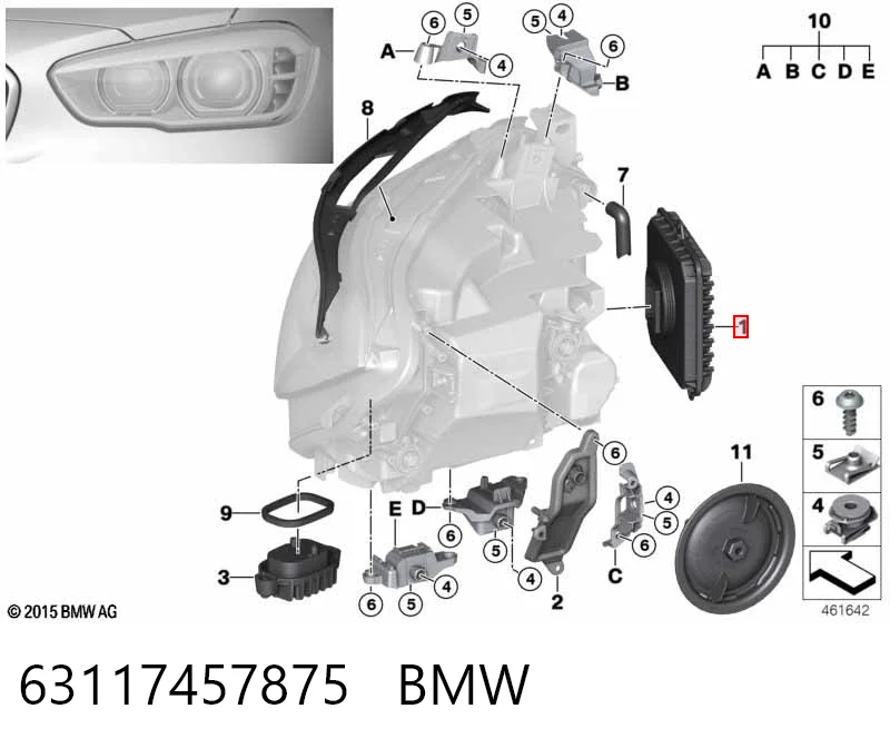 63117457875 BMW Módulo de control de luces de faros (ECU)