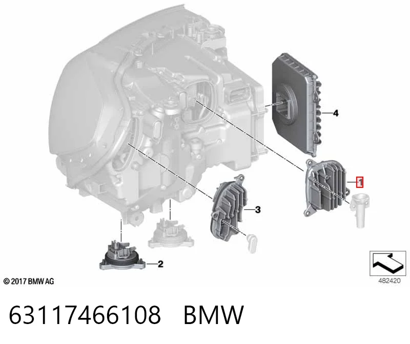 63117466108 BMW Módulo de iluminación