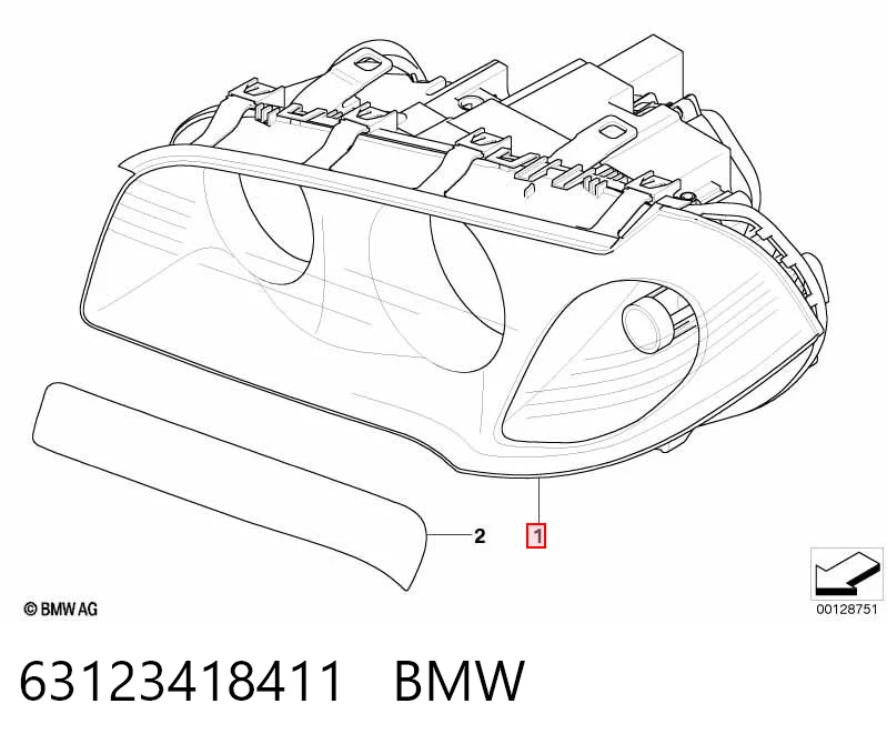 Faro izquierdo BMW 63123418411