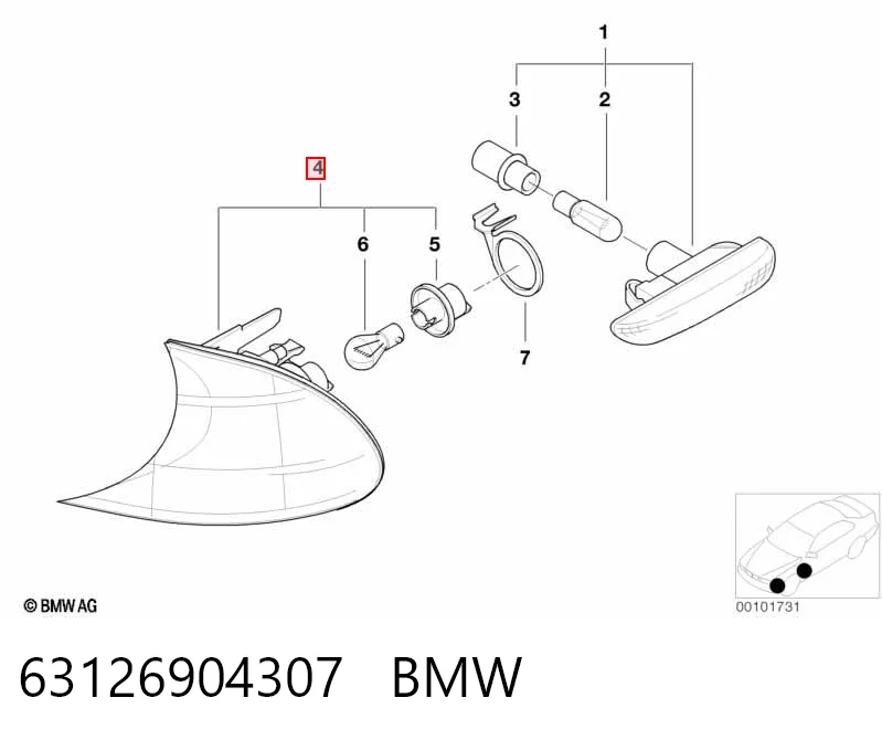63126904307 BMW Intermitente izquierdo