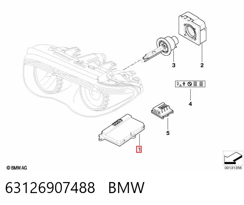 63126907488 BMW Centralita, faros xenon
