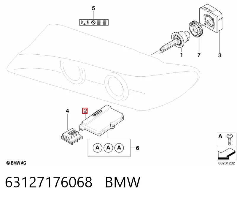 63127176068 BMW Centralita, faros xenon