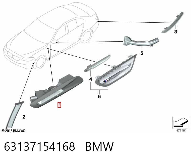 63137154168 BMW Luz intermitente de guardabarros derecho
