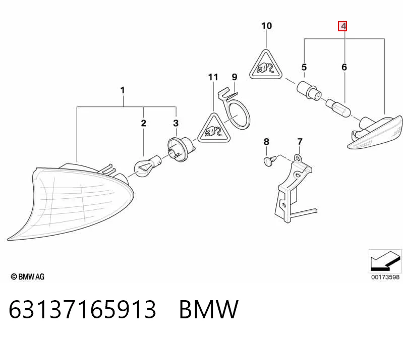 63137165913 BMW Luz intermitente de guardabarros izquierdo