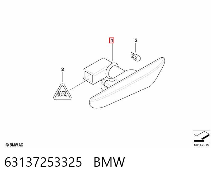 63137253325 BMW Luz intermitente de guardabarros izquierdo