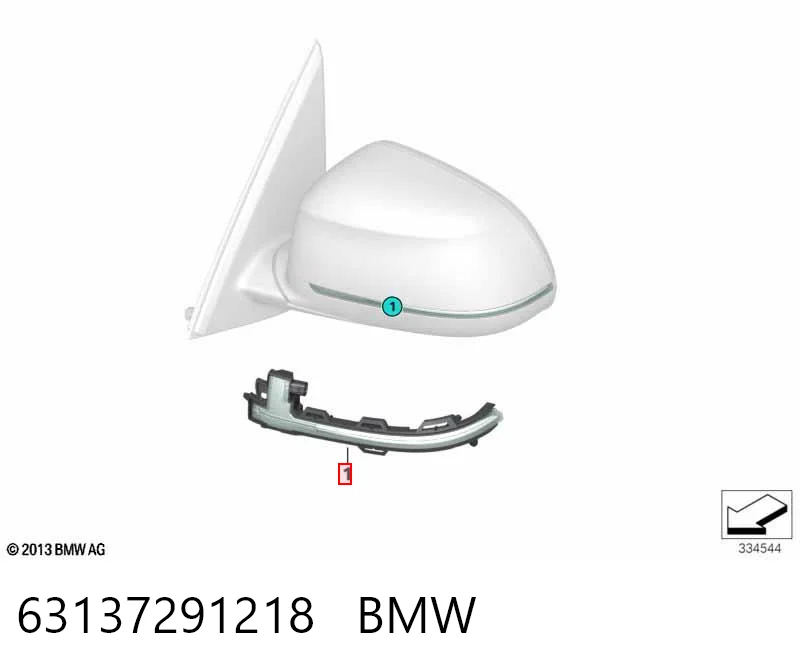 63137291218 BMW Luz intermitente del espejo retrovisor derecho
