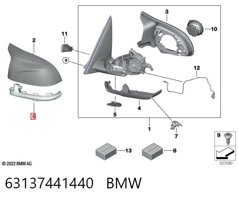 63137441440 BMW Luz intermitente del espejo retrovisor derecho
