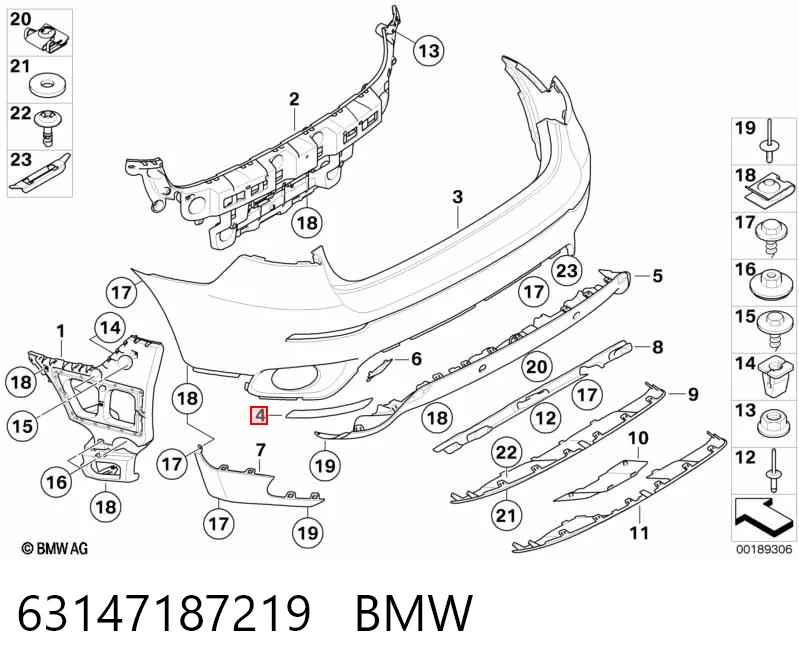 63147187219 BMW Reflector, trasero, izquierdo