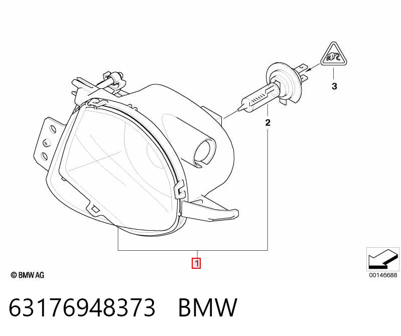 63176948373 BMW Luz antiniebla izquierda
