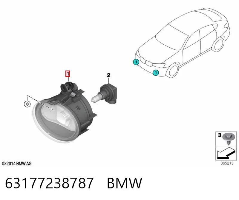 63177238787 BMW Luz antiniebla izquierda