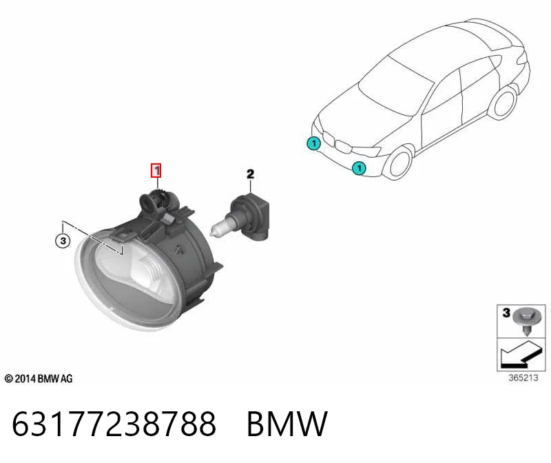 63177238788 BMW Faro antiniebla derecho