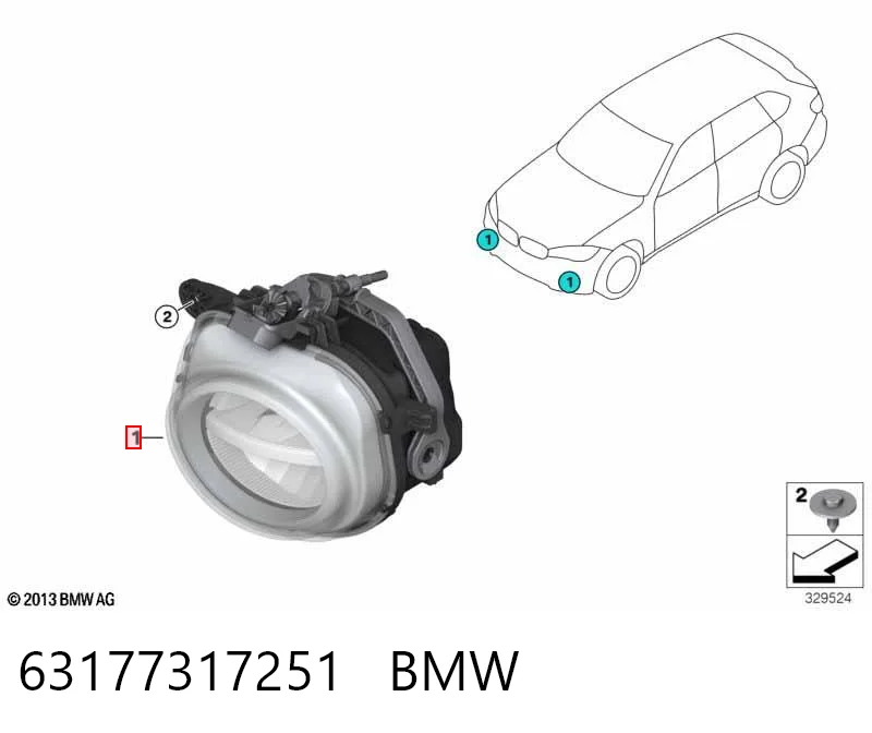 63177317251 BMW Luces antiniebla  izquierdo