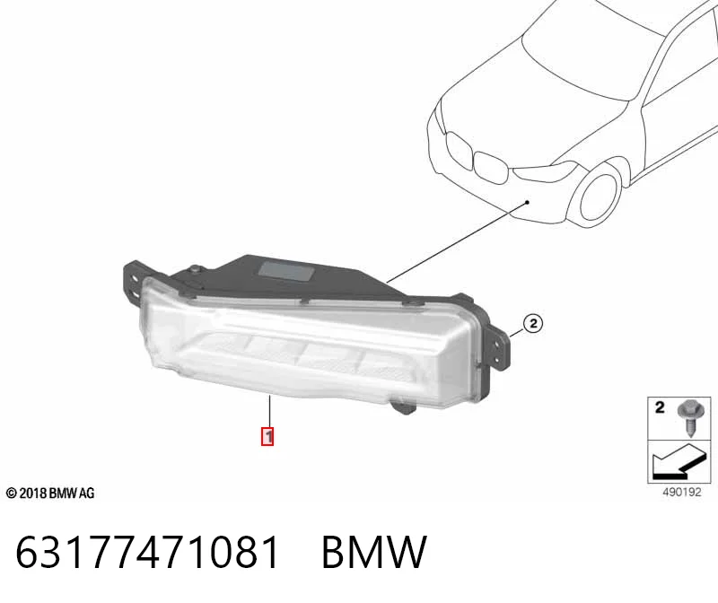 63177471081 BMW Luz antiniebla izquierda