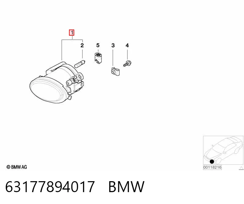 63177894017 BMW Luces antiniebla  izquierdo