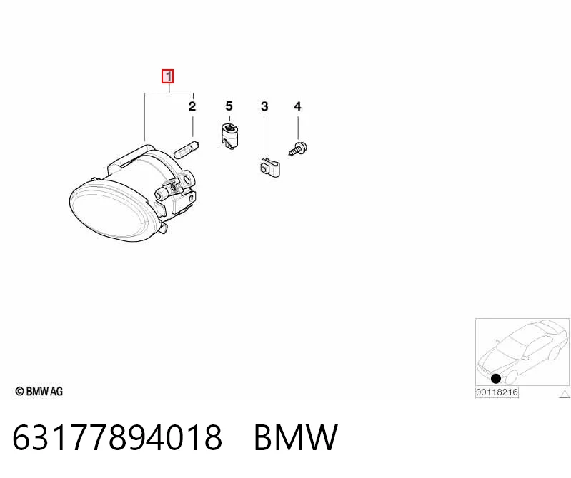 63177894018 BMW Faro antiniebla derecho