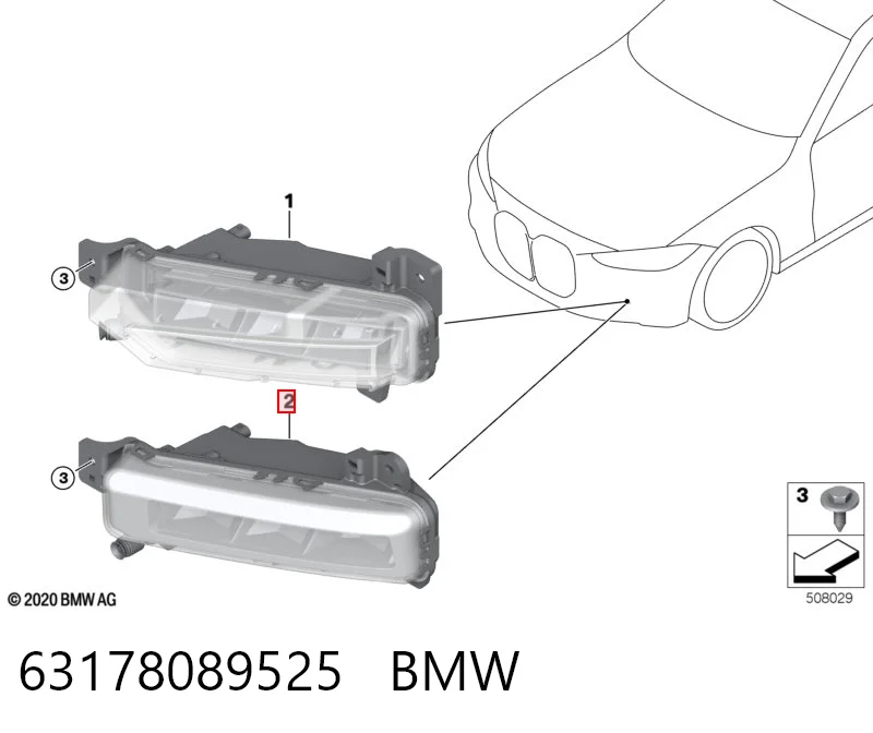63178089525 BMW Luz antiniebla izquierda