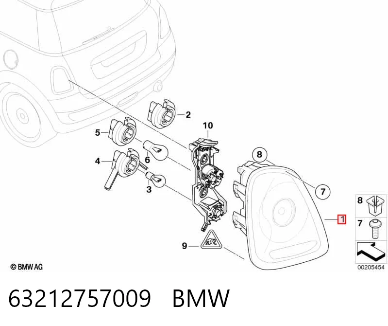 63212757009 BMW Piloto trasero izquierdo