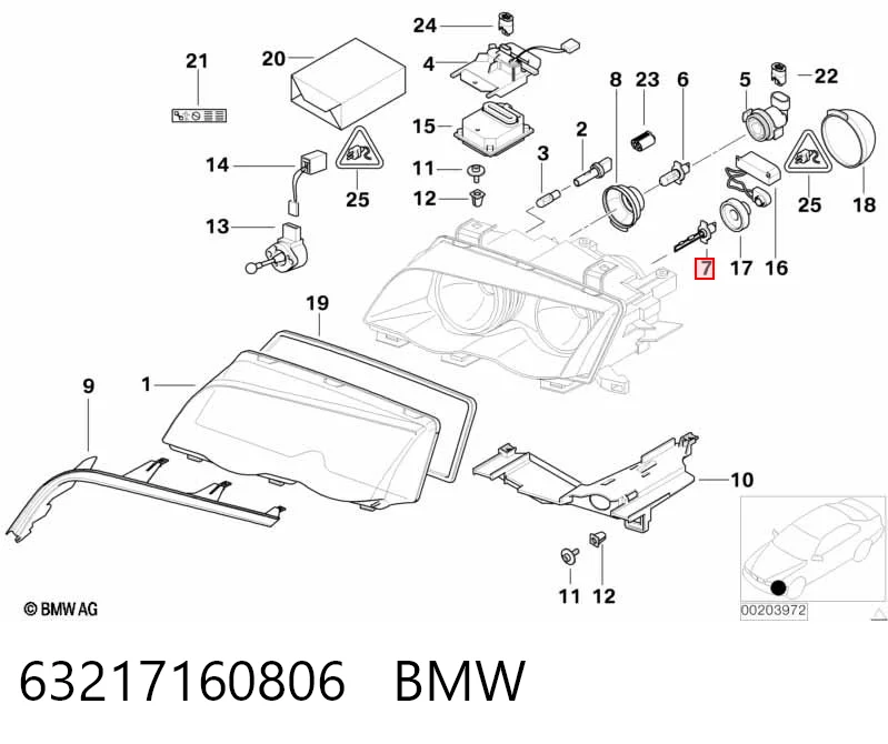 63217160806 BMW Bombilla de xenón