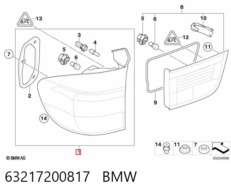 63217200817 BMW Piloto trasero exterior izquierdo
