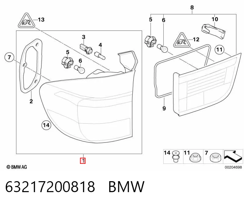 63217200818 BMW Piloto trasero exterior derecho