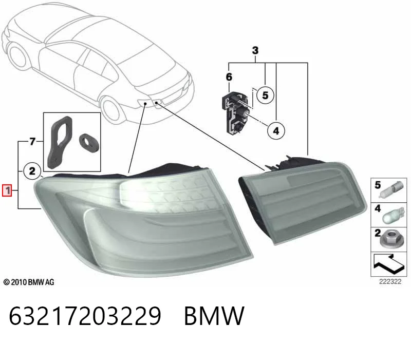 63217203229 BMW Piloto trasero exterior izquierdo