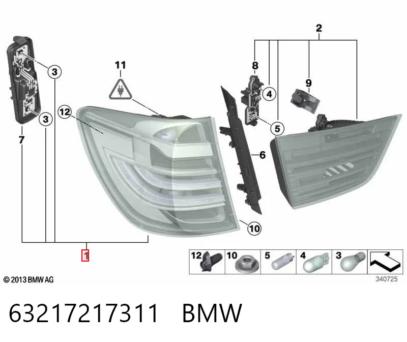 63217217311 BMW Piloto trasero exterior izquierdo