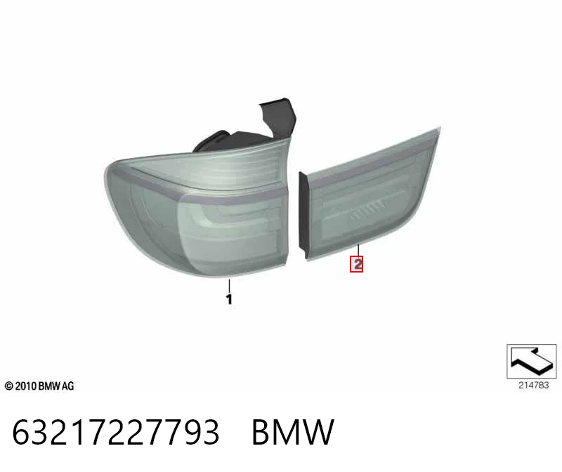 63217227793 BMW Piloto trasero interior izquierdo