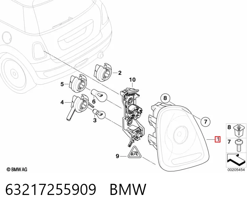 63217255909 BMW Piloto trasero izquierdo
