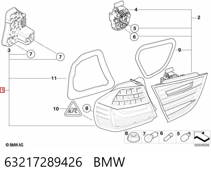 63217289426 BMW Piloto trasero exterior derecho