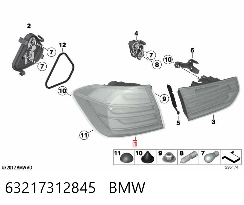 63217312845 BMW Piloto trasero exterior izquierdo
