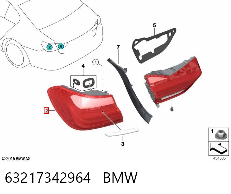 63217342964 BMW Piloto trasero exterior derecho