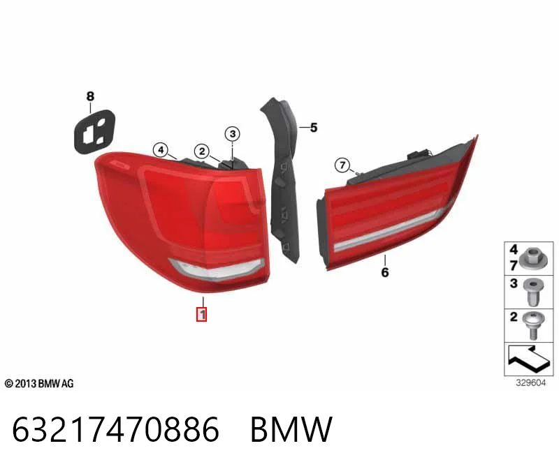 63217470886 BMW Piloto trasero exterior derecho