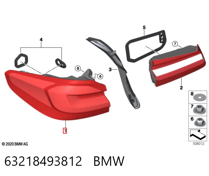 63218493812 BMW Piloto trasero exterior derecho