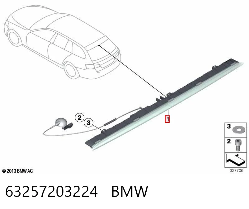 63257203224 BMW Luz central de freno