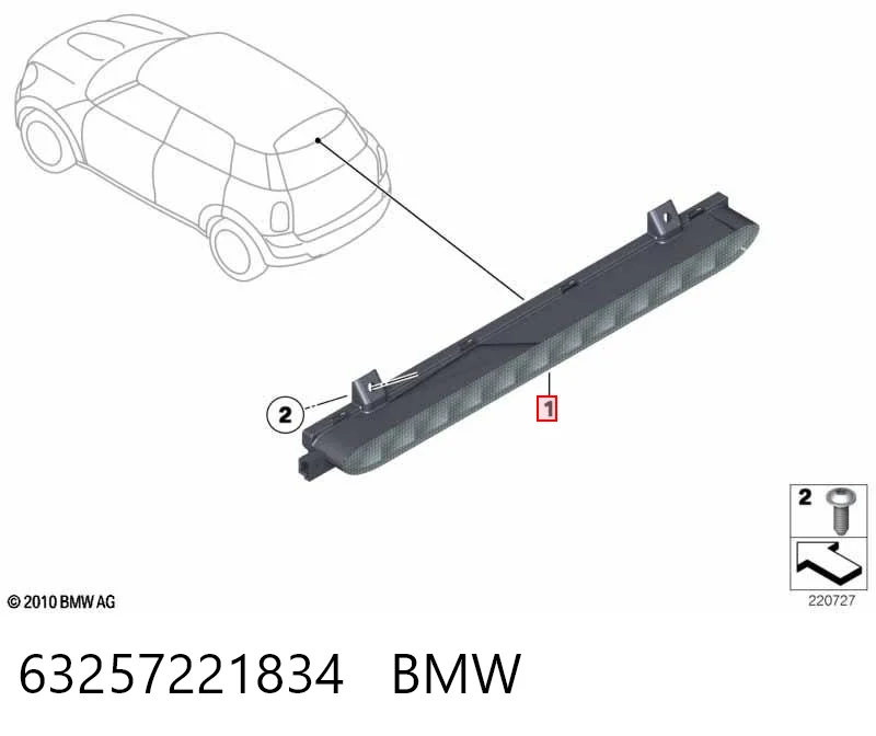 63257221834 BMW Luz central de freno